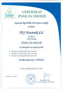 Certifikat Nana Ecolabel - nega perila
